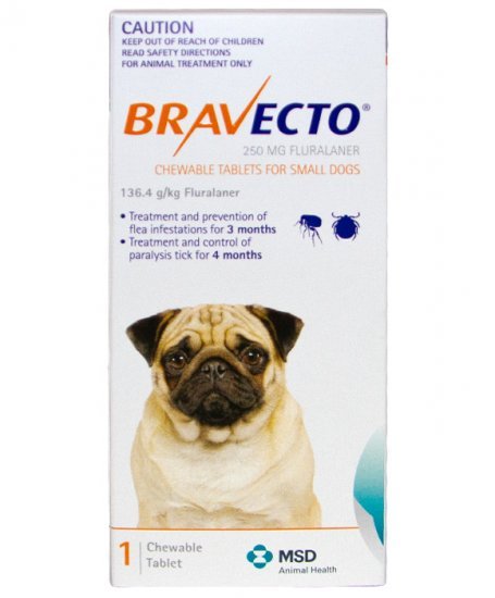 bravecto 250 mg fluralaner for dogs